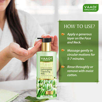 Vaadi Herbals Lemongrass Cleansing Milk with Liquorice Root Extract