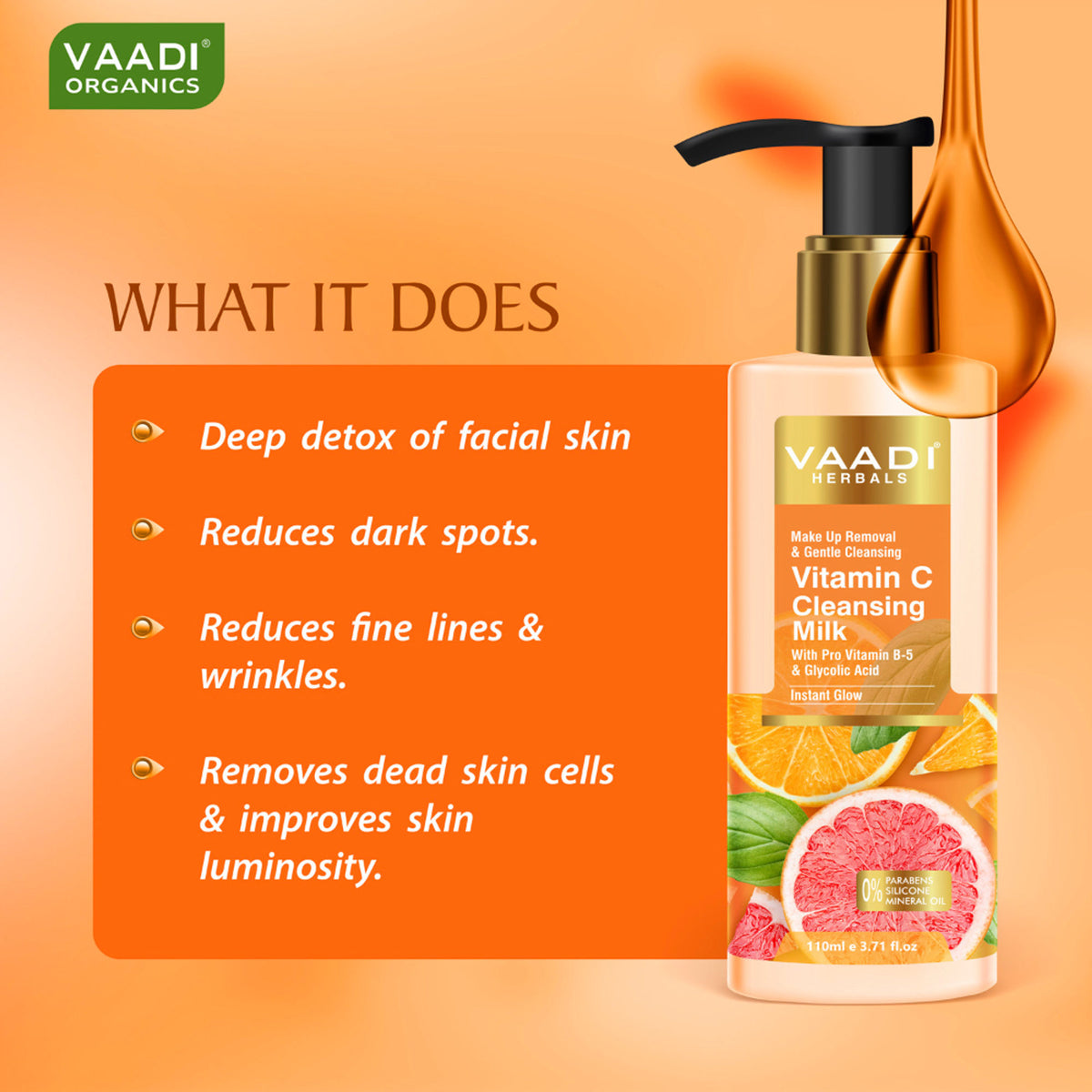 Vaadi Herbals Vitamin C Cleansing Milk For Make Up Removal & Gentle Cleansing