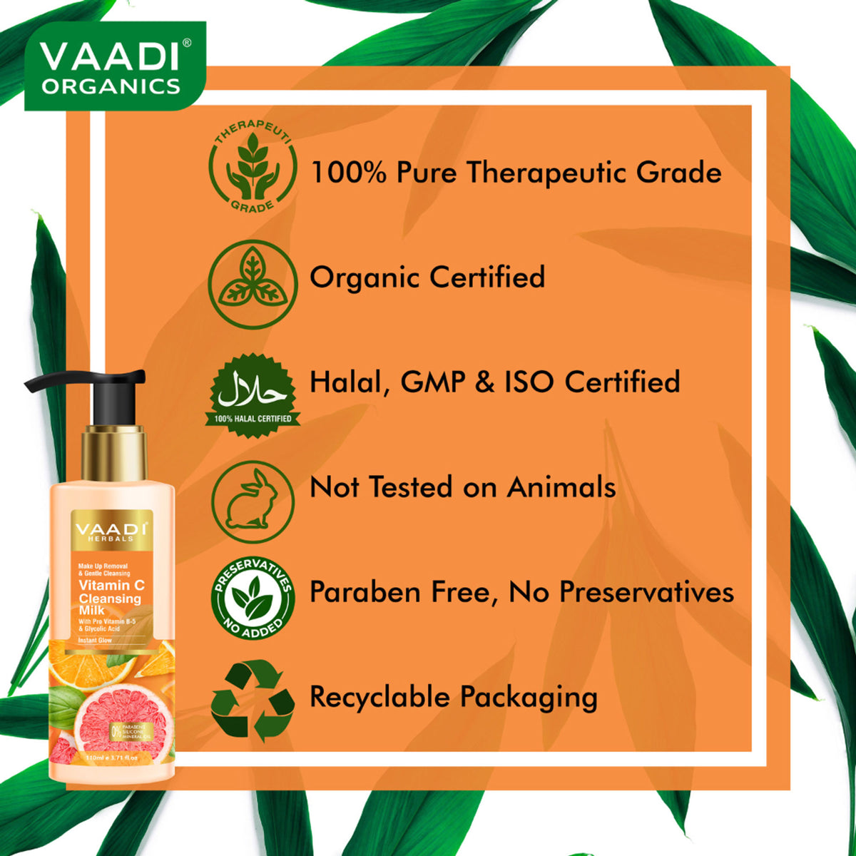 Vaadi Herbals Vitamin C Cleansing Milk For Make Up Removal & Gentle Cleansing