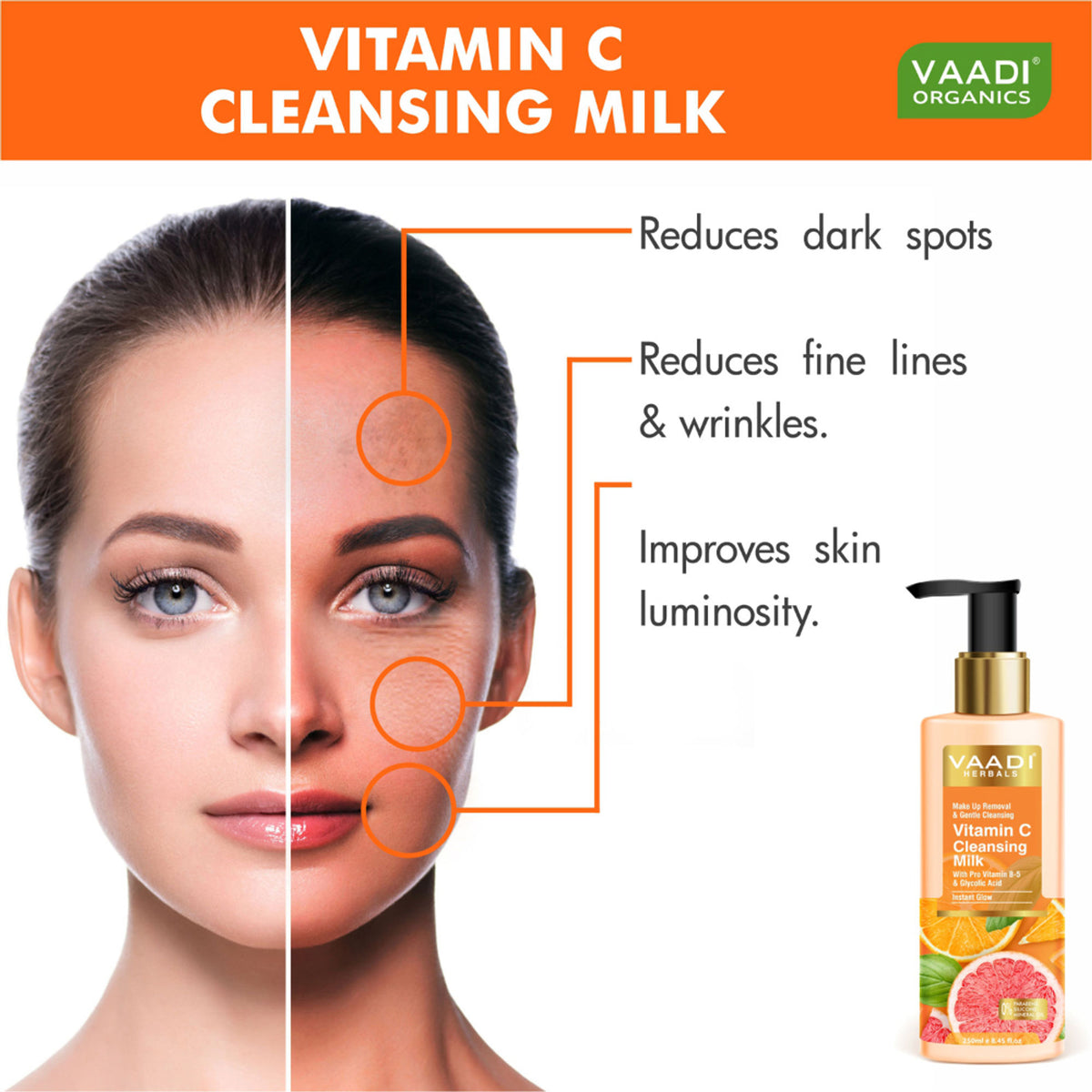 Vaadi Herbals Vitamin C Cleansing Milk For Make Up Removal & Gentle Cleansing