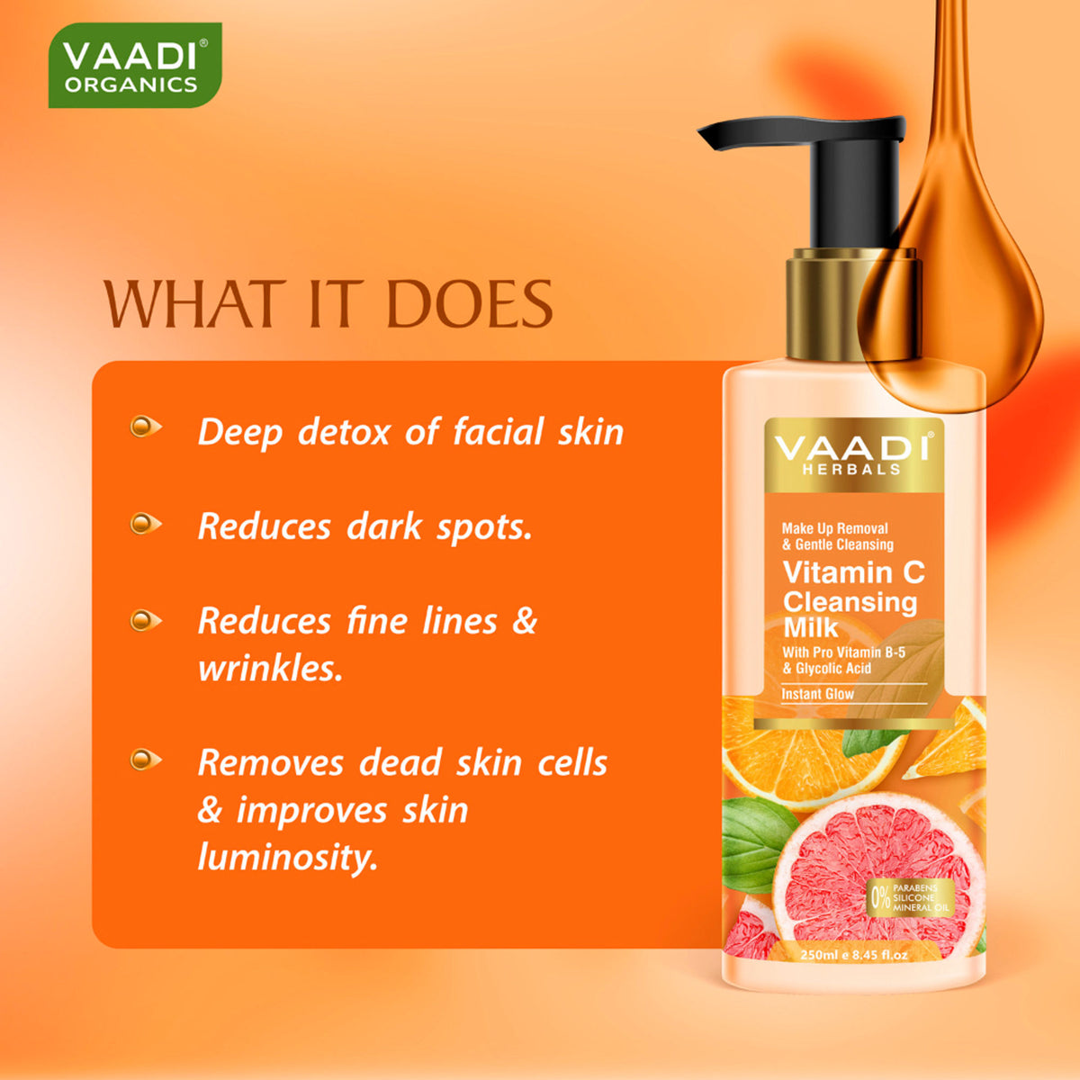 Vaadi Herbals Vitamin C Cleansing Milk For Make Up Removal & Gentle Cleansing