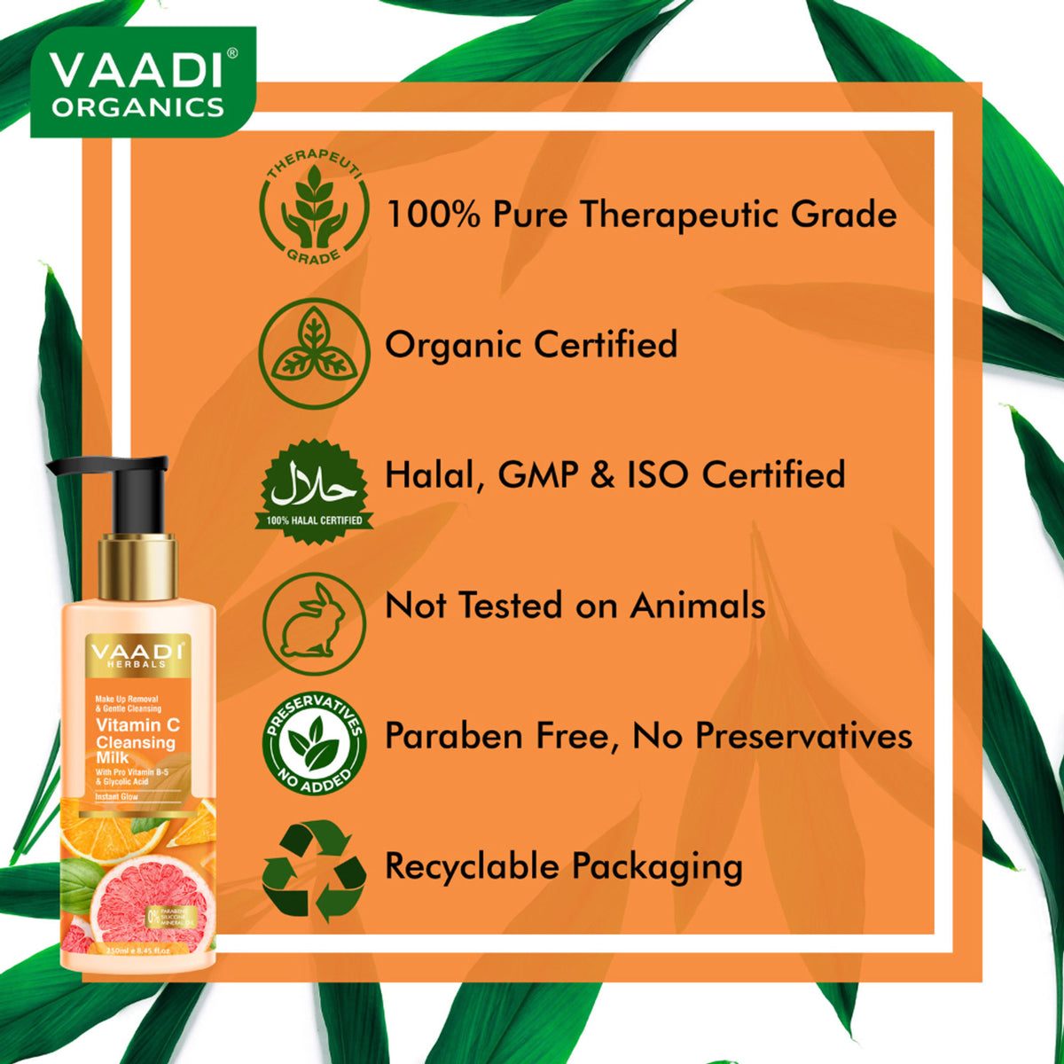 Vaadi Herbals Vitamin C Cleansing Milk For Make Up Removal & Gentle Cleansing