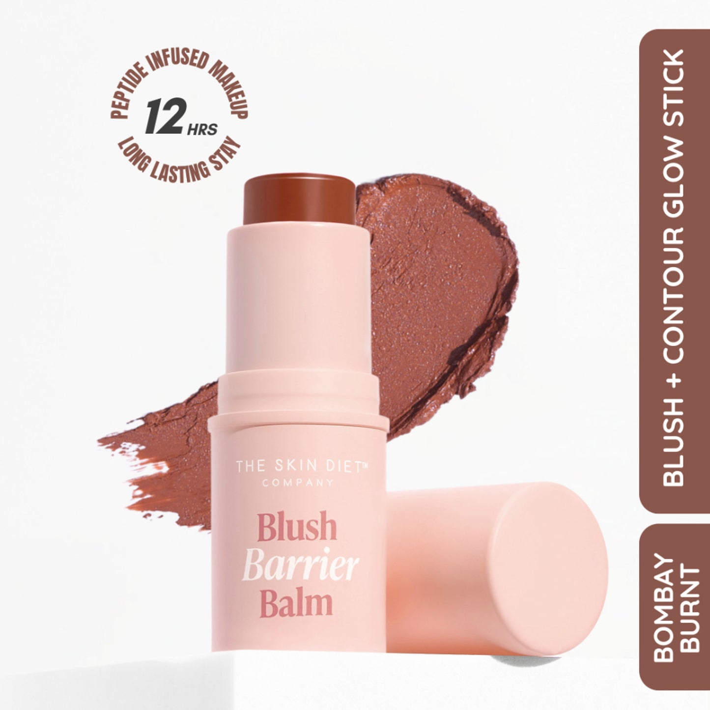 The Skin Diet Company Blush Barrier Balm - Bright Pink Longwear, Lip & Cheek Tint - Bombay Burnt