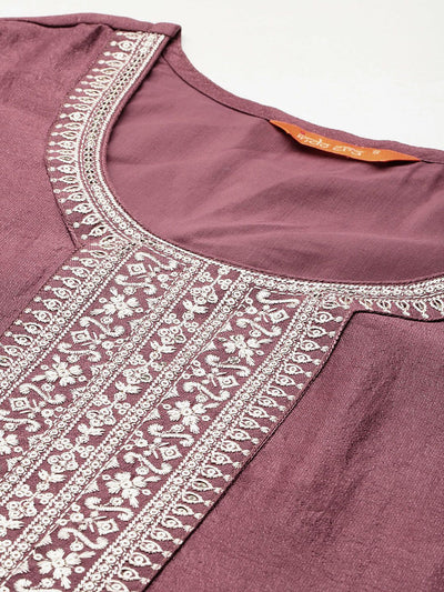 Dhiyona IE Ethnic Motifs Embroidered Sequinned Kurta With Trousers & Dupatta