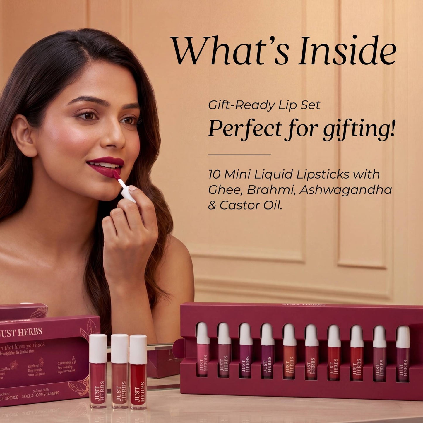 Just Herbs Herb-Enriched Matte Liquid Lipstick - Pack of 10