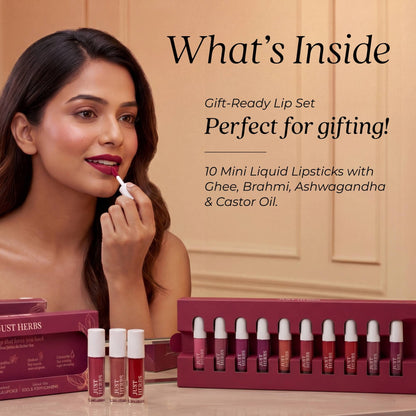 Just Herbs Herb-Enriched Matte Liquid Lipstick - Pack of 10
