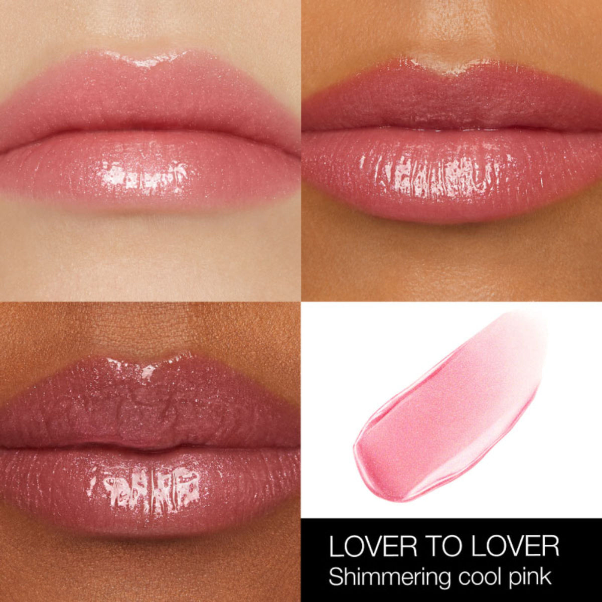 NARS Afterglow Lip Shine in Lover To Lover, glossy lip gloss tube with reflective cap, showcasing the product's packaging.