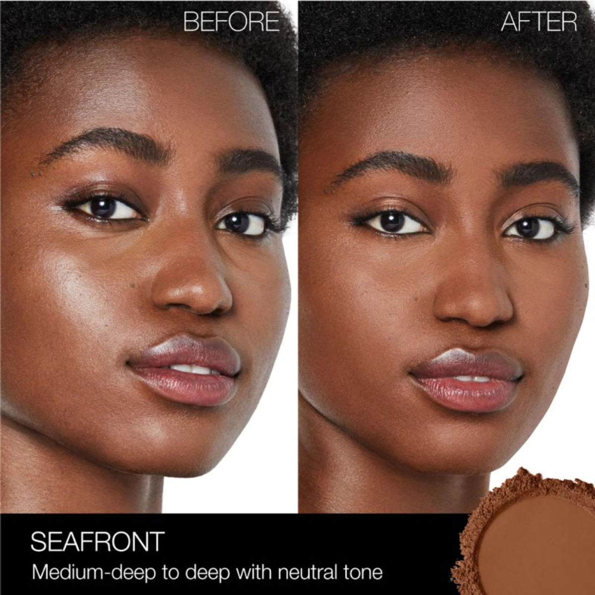 NARS Soft Matte Advanced Perfecting Powder in Seafront, a compact with smooth, matte finish for flawless makeup setting.