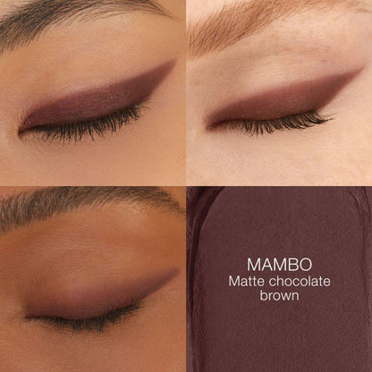 NARS Total Seduction Eyeshadow Stick in Mambo with deep burgundy shade and creamy texture, displayed on a neutral background.