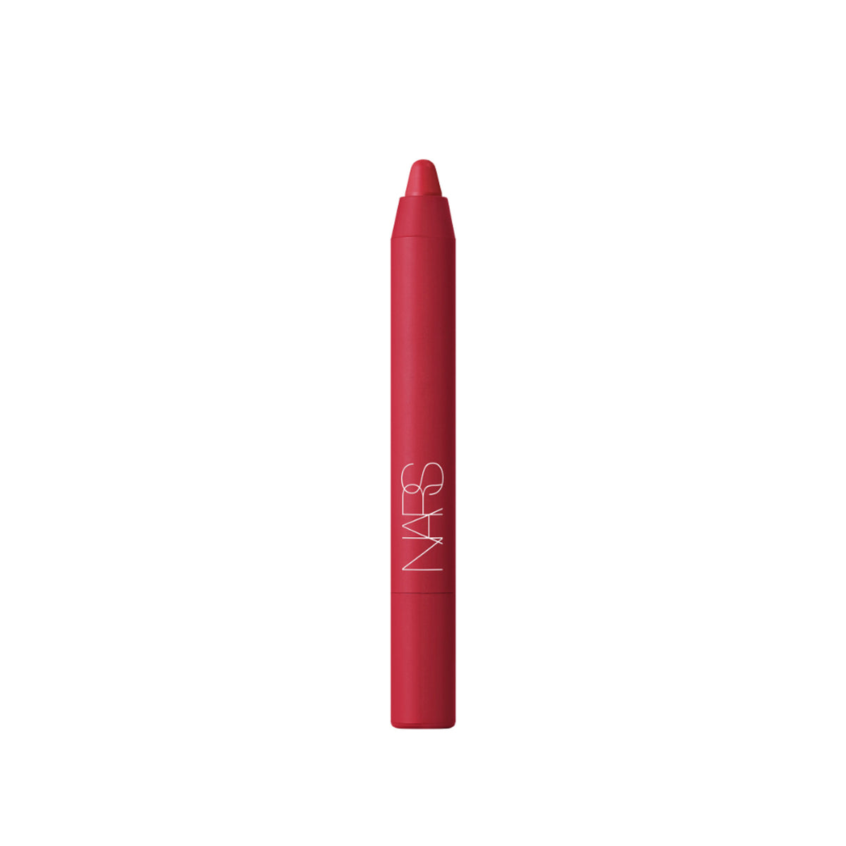 NARS Powermatte High Intensity Lip Pencil in Midnight Rider, deep burgundy lipstick with a matte finish, displayed on a neutral background