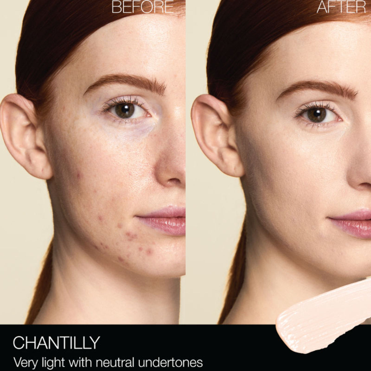 NARS Radiant Creamy Concealer in Chantilly, close-up showing smooth texture and light shade for under-eye brightening.
