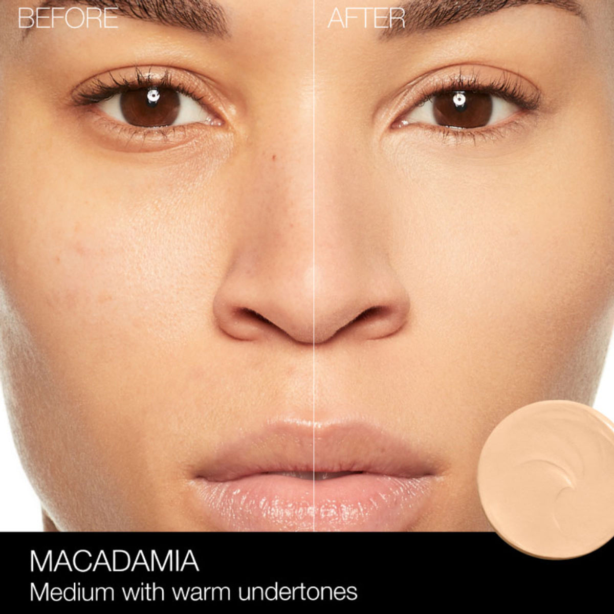 NARS Soft Matte Complete Concealer in Macadamia shade, showing the sleek tube and applicator for full coverage.