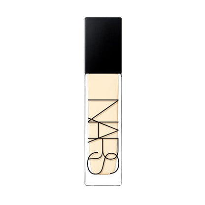 NARS Natural Radiant Longwear Foundation in Siberia shade, liquid makeup bottle with pump and beige cap.