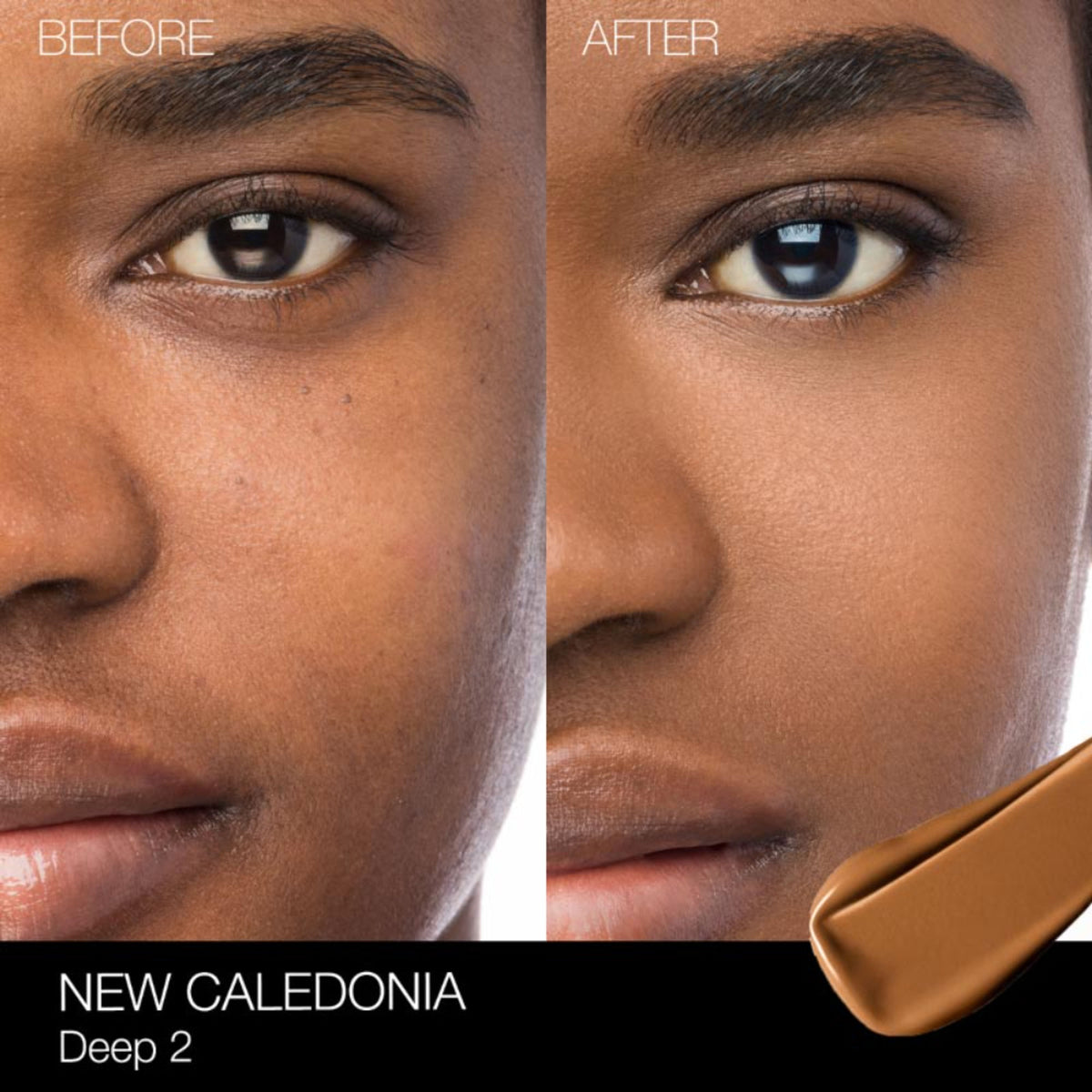 NARS Natural Radiant Longwear Foundation in New Caledonia shade, showing the foundation bottle with a sleek black cap.