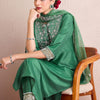 Dhiyona IE Women Ethnic Motifs Yoke Design Regular Thread Work Kurta with Trousers & With Dupatta