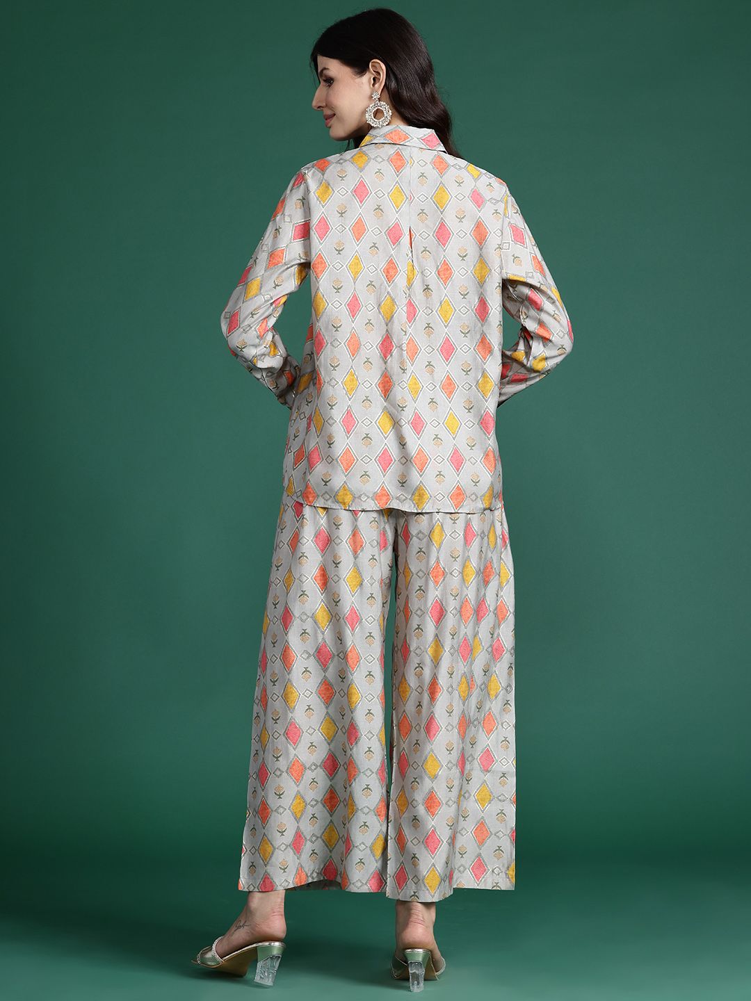 Dhiyona IE Printed Shirt With Palazzos