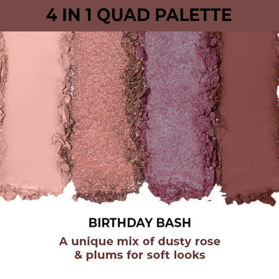 Nykaa Cosmetics Eyes On Me! 4 In 1 Quad Eyeshadow Palette - Birthday Bash