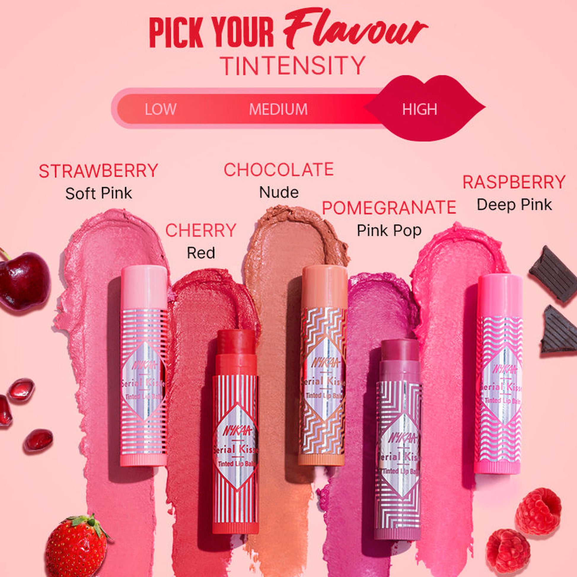 Nykaa Serial Kisser Moisturising Tinted Lip Balm With Shea Butter & Vitamin E - Strawberry