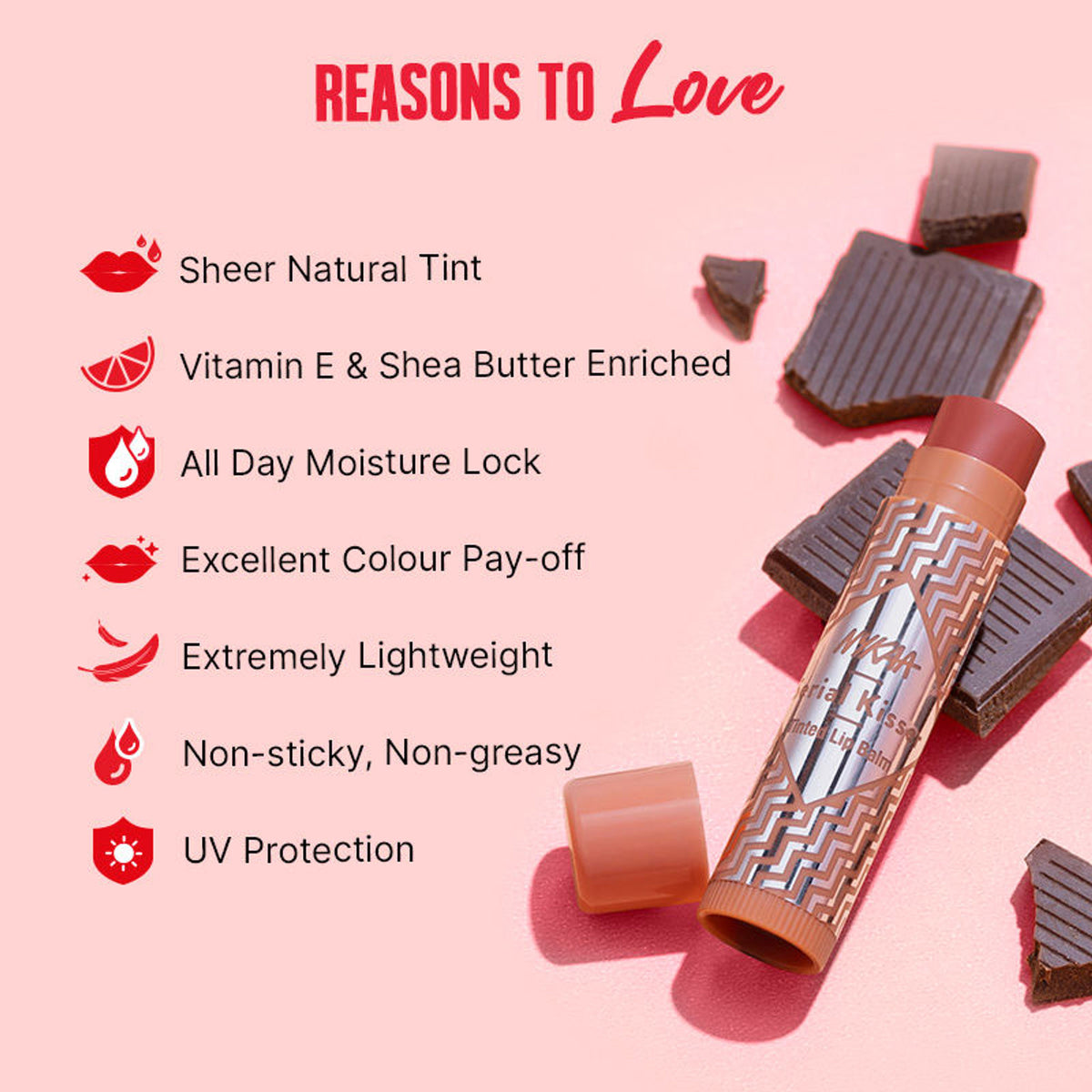 Nykaa Serial Kisser Moisturising Tinted Lip Balm With Shea Butter & Vitamin E - Chocolate