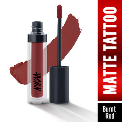 Nykaa Matte Tattoo Liquid Lipstick - Rose - Burnt Red