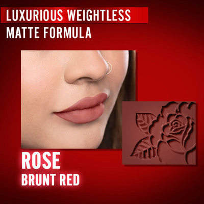 Nykaa Matte Tattoo Liquid Lipstick - Rose - Burnt Red