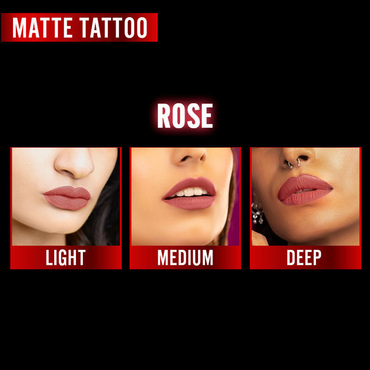 Nykaa Matte Tattoo Liquid Lipstick - Rose - Burnt Red