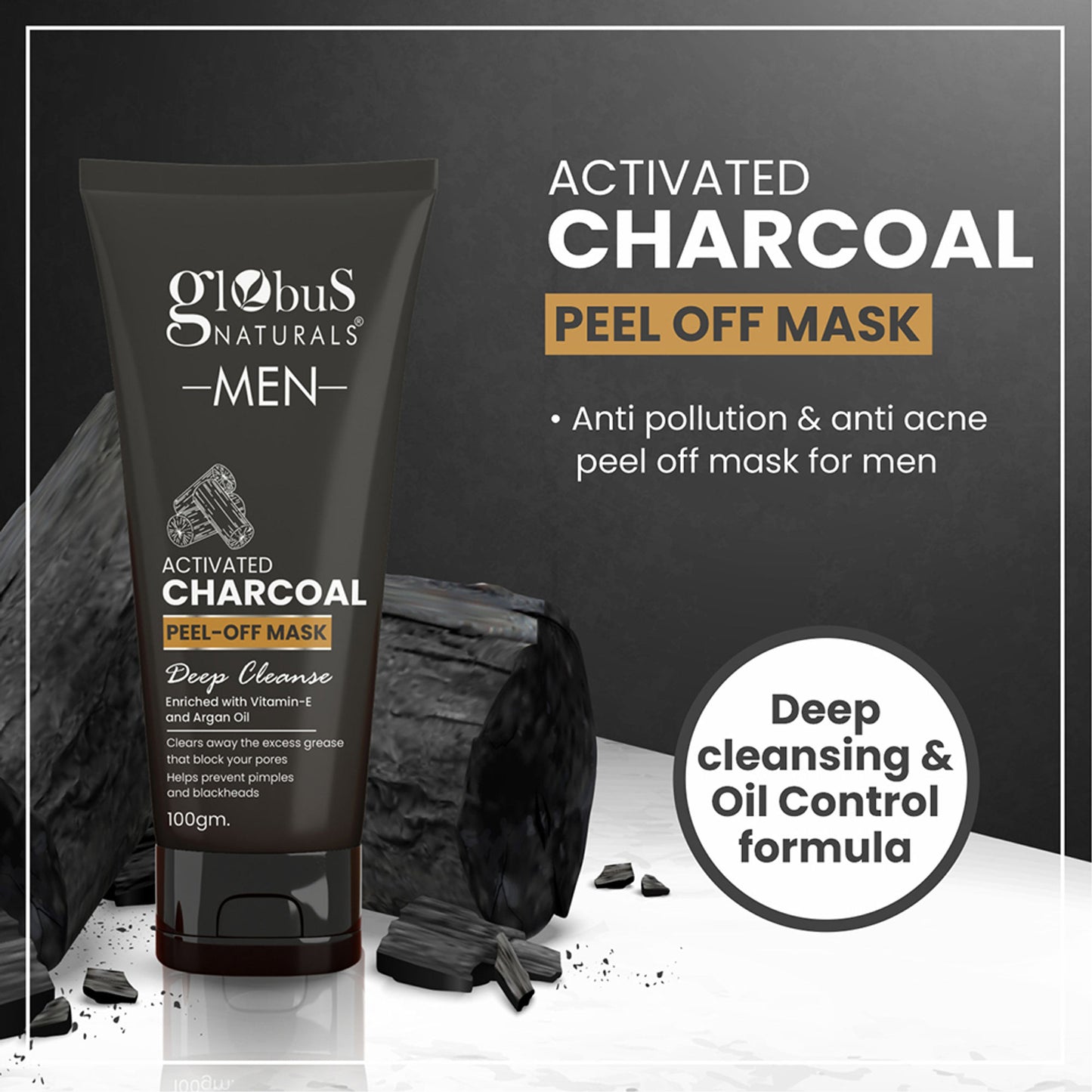 Globus Naturals Men Activated Charcoal Peel Off Mask