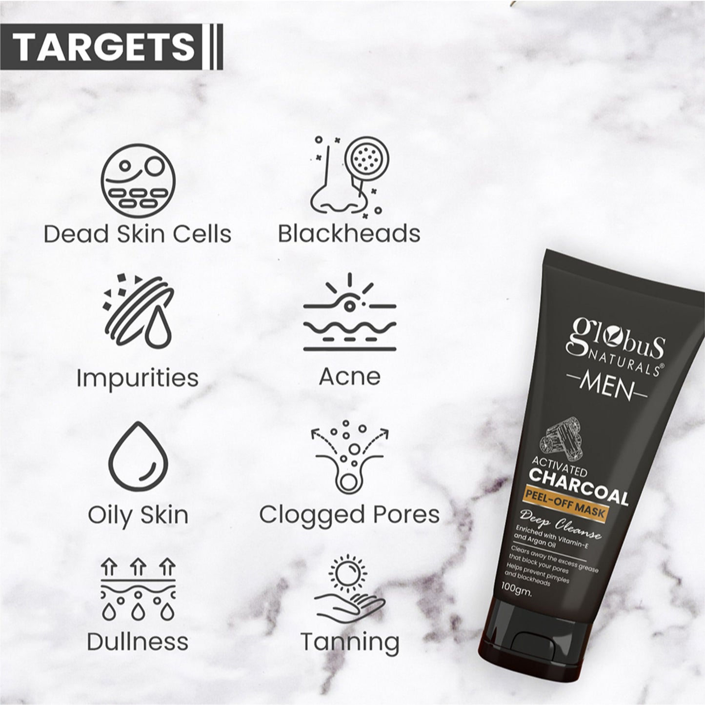 Globus Naturals Men Activated Charcoal Peel Off Mask