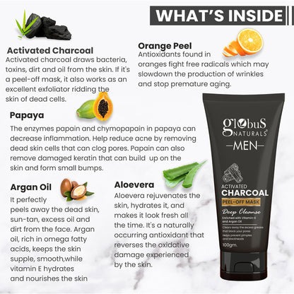 Globus Naturals Men Activated Charcoal Peel Off Mask