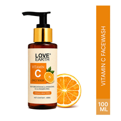Love Earth Vitamin C Face Wash with Vitamin C Ashwgandha for Skin Hydration & Skin Radiance