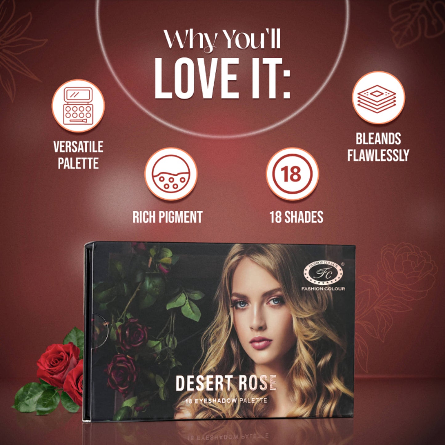 FASHION COLOUR 18 Color Eyeshadow Palette - Desert