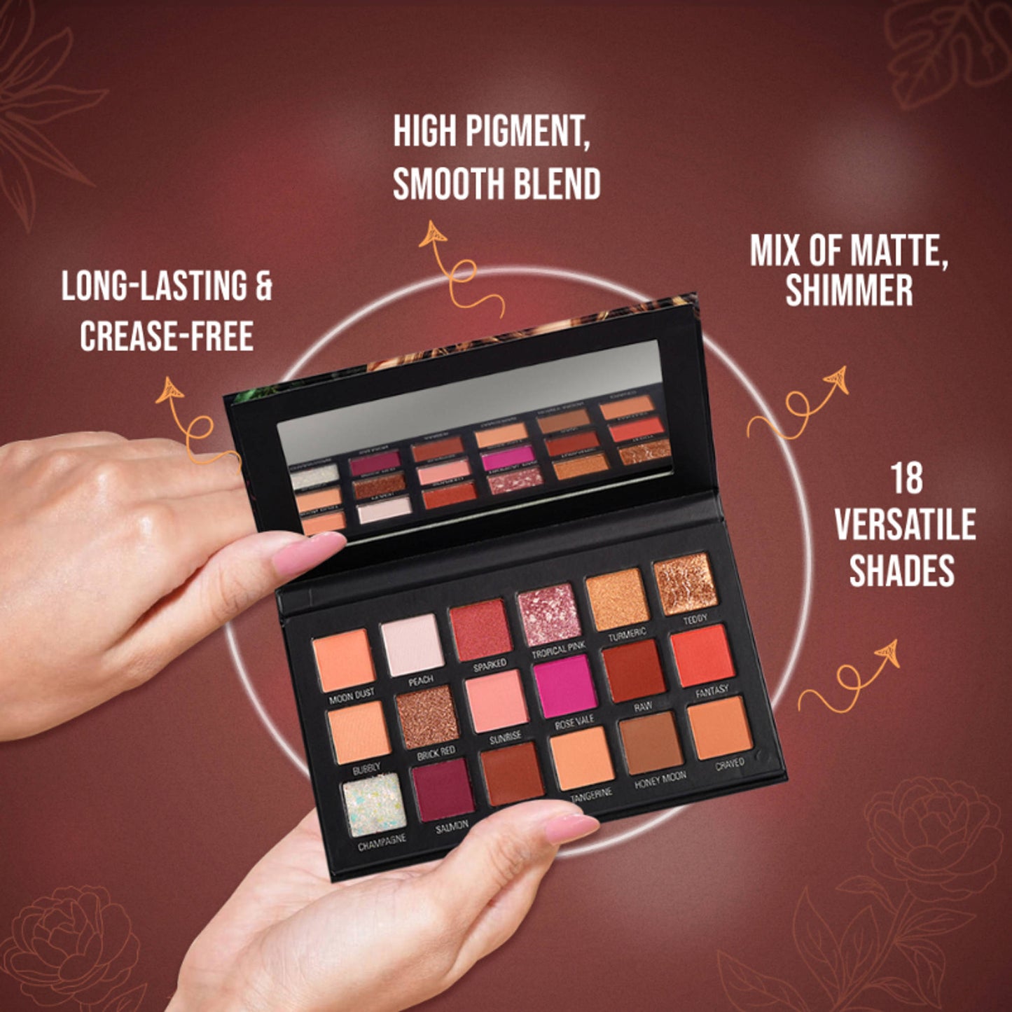 FASHION COLOUR 18 Color Eyeshadow Palette - Desert