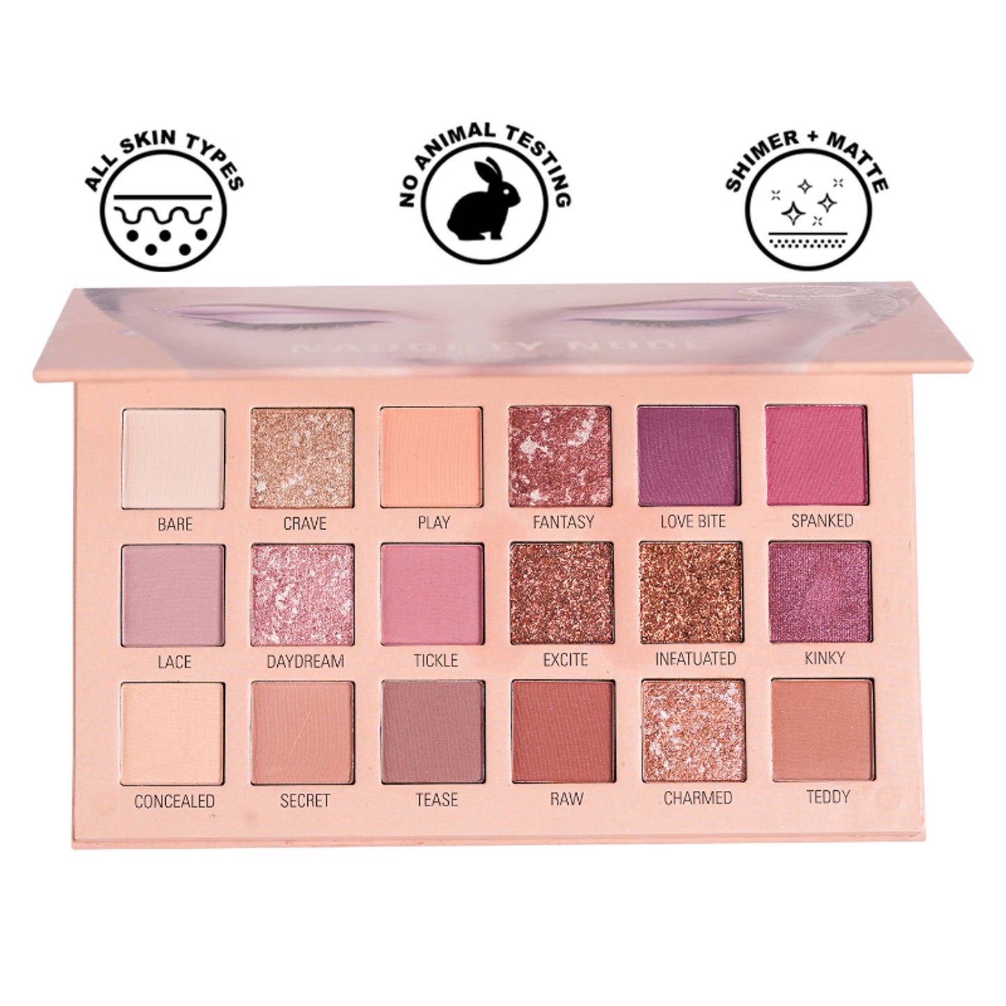 FASHION COLOUR 18 Color Eyeshadow Palette - Naughty Nude