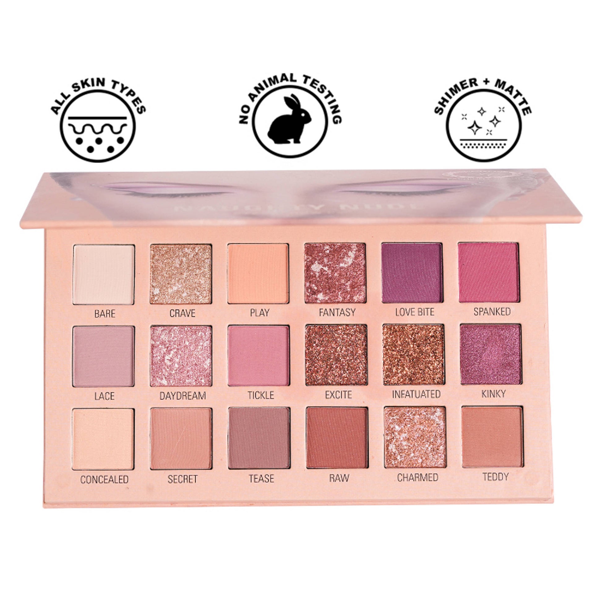 FASHION COLOUR 18 Color Eyeshadow Palette - Naughty Nude