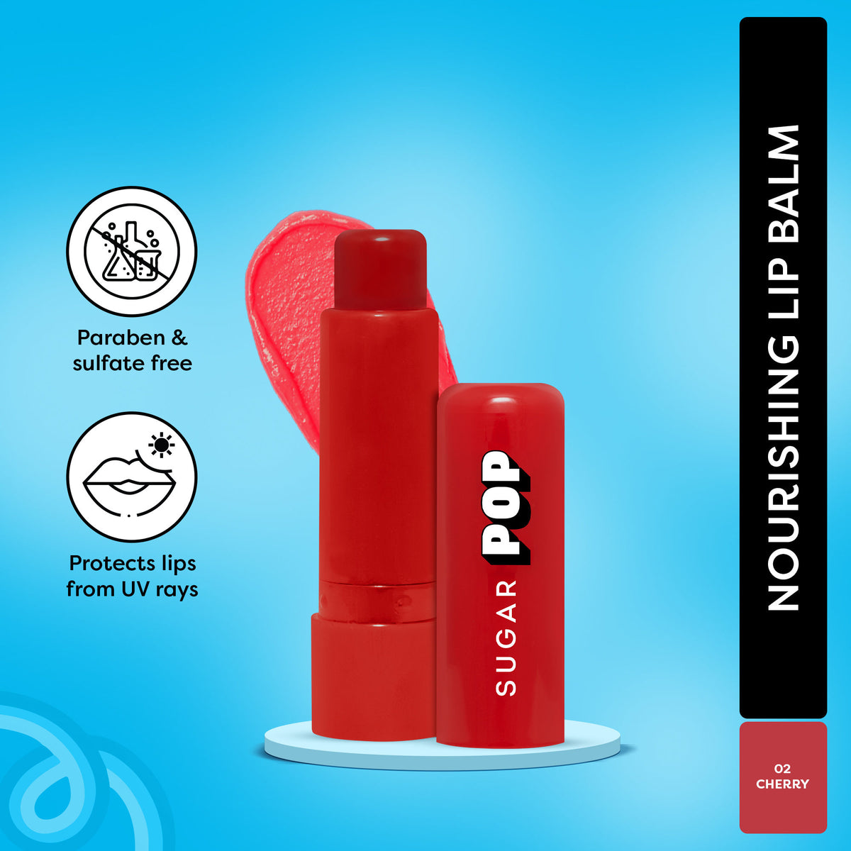 SUGAR POP Nourishing Lip Balm, SPF, Avocado Oil - 02 Cherry