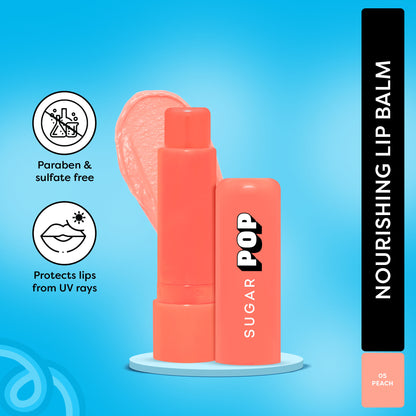 SUGAR POP Nourishing Lip Balm, SPF, Avocado Oil - 05 Peach
