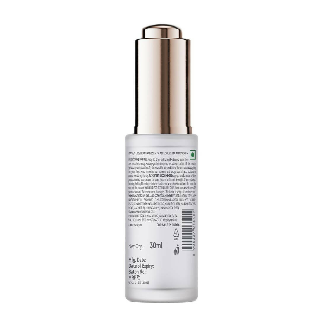 Kaya 10% Niacinamide + 1% Azeloglycina Face Serum - Indyancart