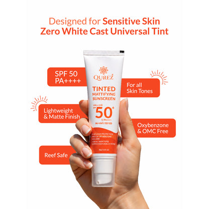 Qurez Tinted Mattifying Sunscreen SPF 50+ PA++++