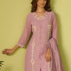 Indyancart IE Women Floral Embroidered Kurta with Trousers & Dupatta