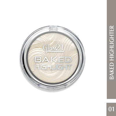 GLAM21 Baked Highlighter With Silky Pigments & Mettalic Finish - Shade 01