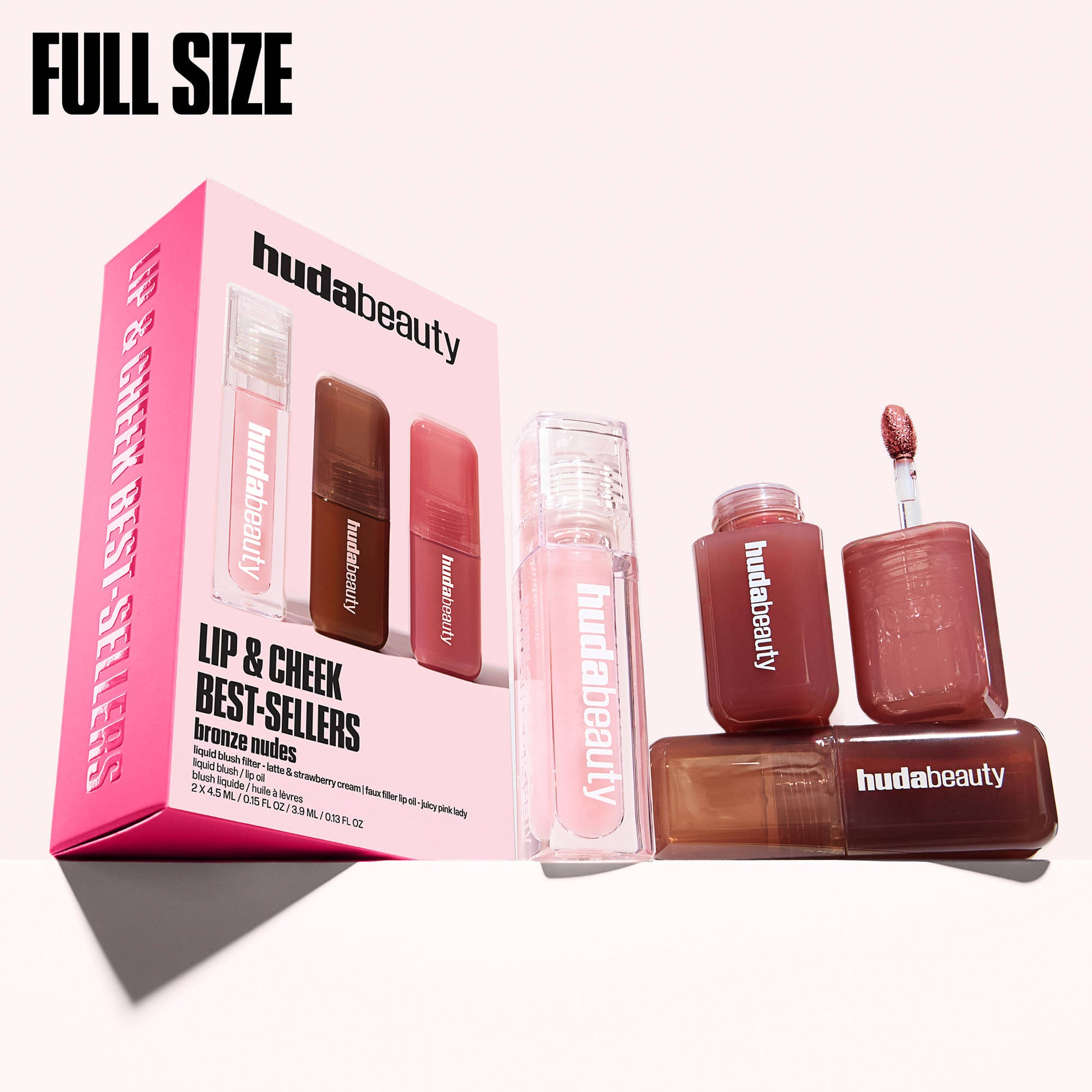 Huda Beauty Lip & Cheek Best-Sellers Bronze Nudes Set