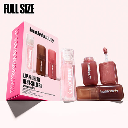 Huda Beauty Lip & Cheek Best-Sellers Bronze Nudes Set