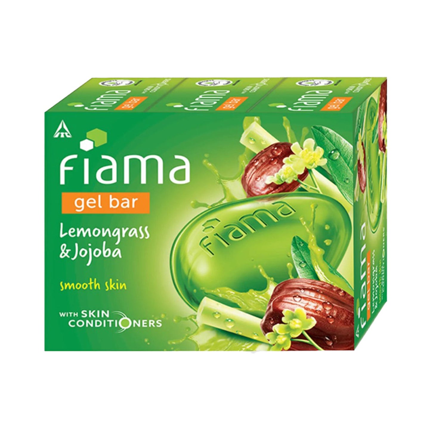 Fiama Lemongrass & Jojoba Gel Bar, Smooth Skin, Skin Friendly PH, Safe On Skin (Pack of 3)
