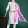 Indyancart IE Women Floral Embroidered Regular Thread Work Kurta with Trousers & With Dupatta