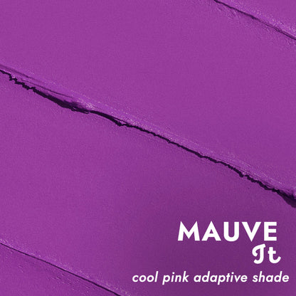 Nykaa Cosmetics Get Cheeky Blush Stick in Mauve It, a creamy blush stick with mauve shade, shown on a makeup model's cheek.