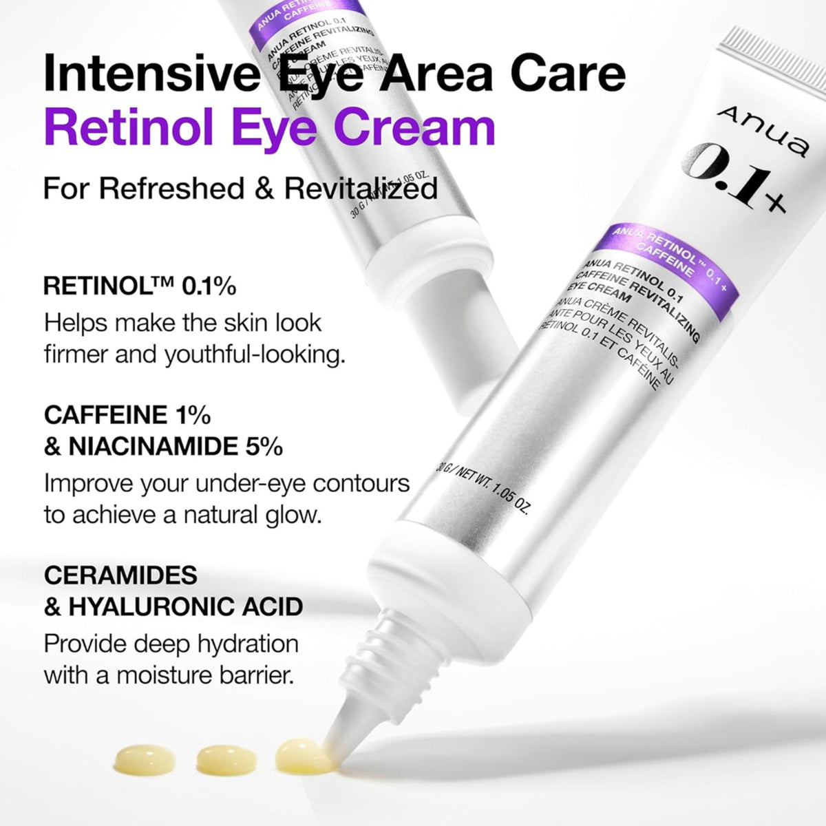Anua Retinol 0.1 Caffeine Revitalizing Eye Cream