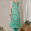 Dhiyona IE Women Floral Printed Regular Pure Cotton Kurta with Trousers