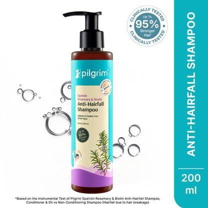 Pilgrim Spanish Rosemary & Biotin Anti Hairfall Control Shampoo Reduce Hairfall Upto 95% Strong Hair