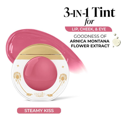 LoveChild Masaba I'M Thirsty! 3-in-1 lip, cheek, eye tint in Steamy Kiss shade, with a sleek tube and vibrant color.