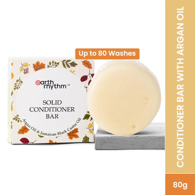 Earth Rhythm Argan & Black Castor Oil Solid Conditioner Bar Cardboard, Balance Scalp pH